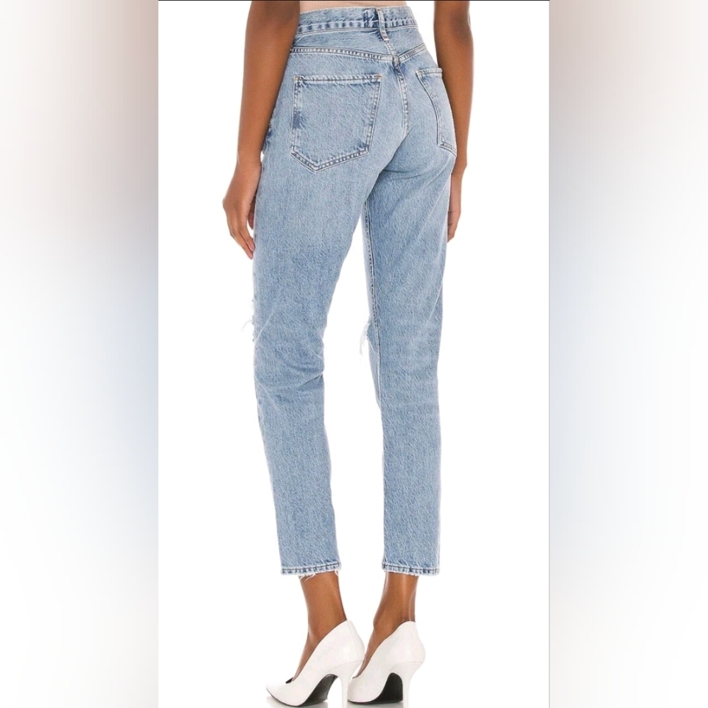 AGOLDE 100% Organic Cotton Jamie High Rise Jeans Distressed Button Fly Sz 29 - Picture 3 of 16
